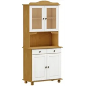Finestra Rubi 2 2 Door Buffet Hutch L880 x W430 x H1970mm Teak Off White No Warranty