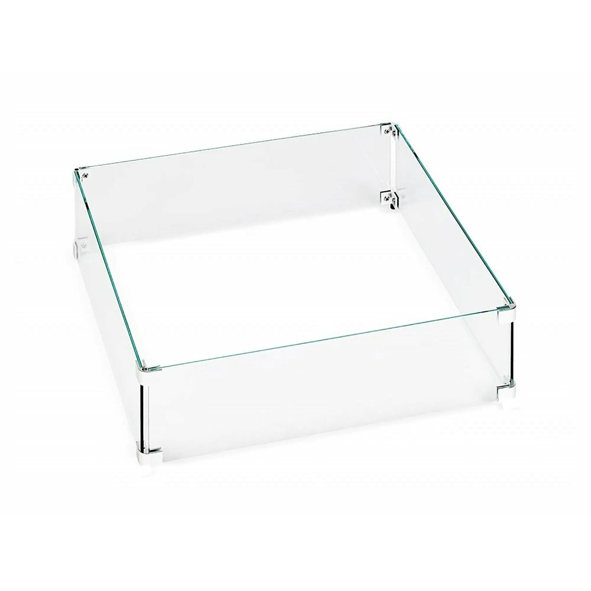Fire Pit Square Glass Wind Screen