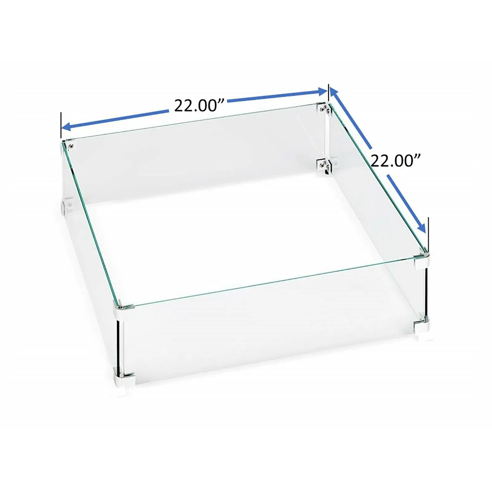Fire Pit Square Glass Wind Screen