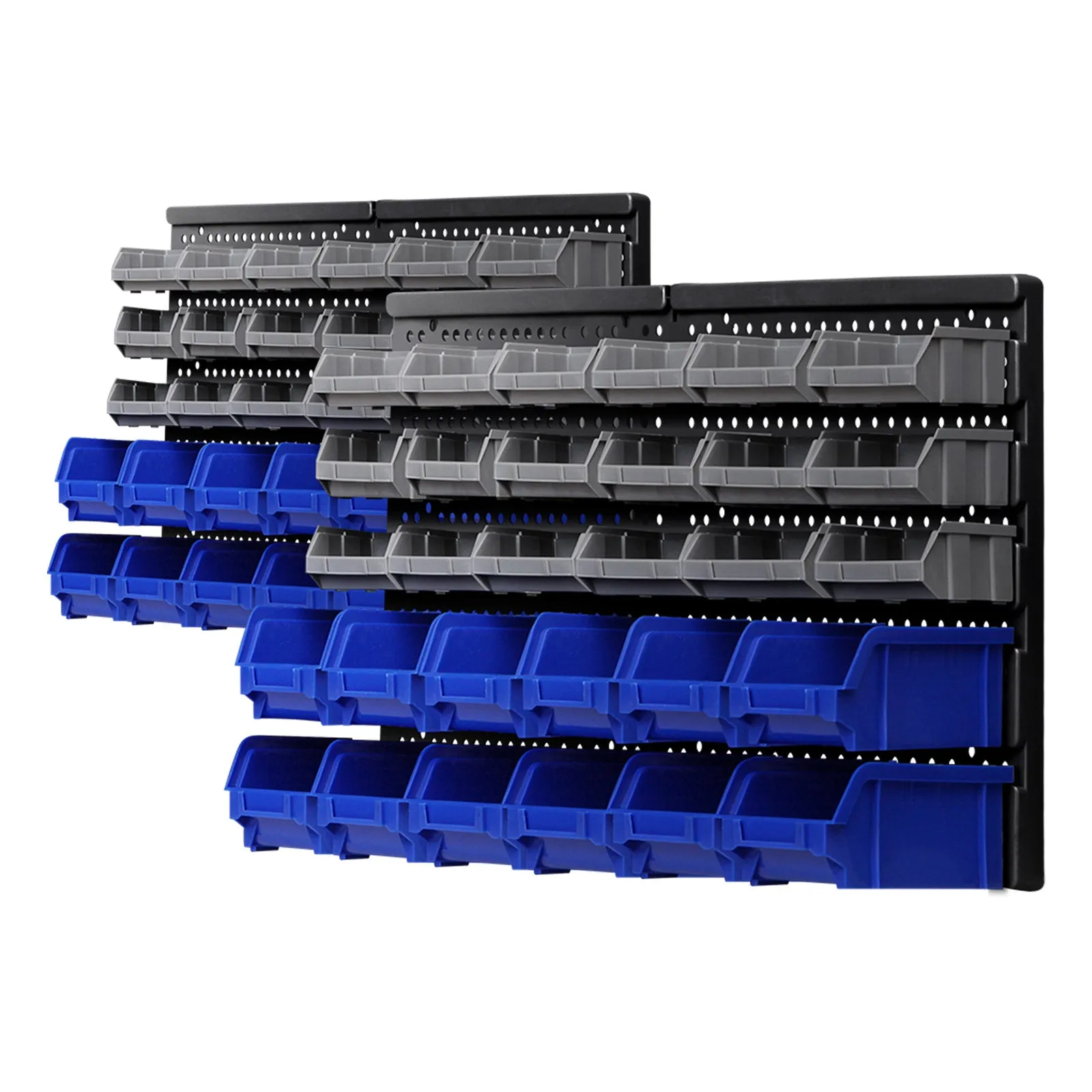 Heavy Duty 60 Bin Wall Mounted Rack with Peg Board - Giantz