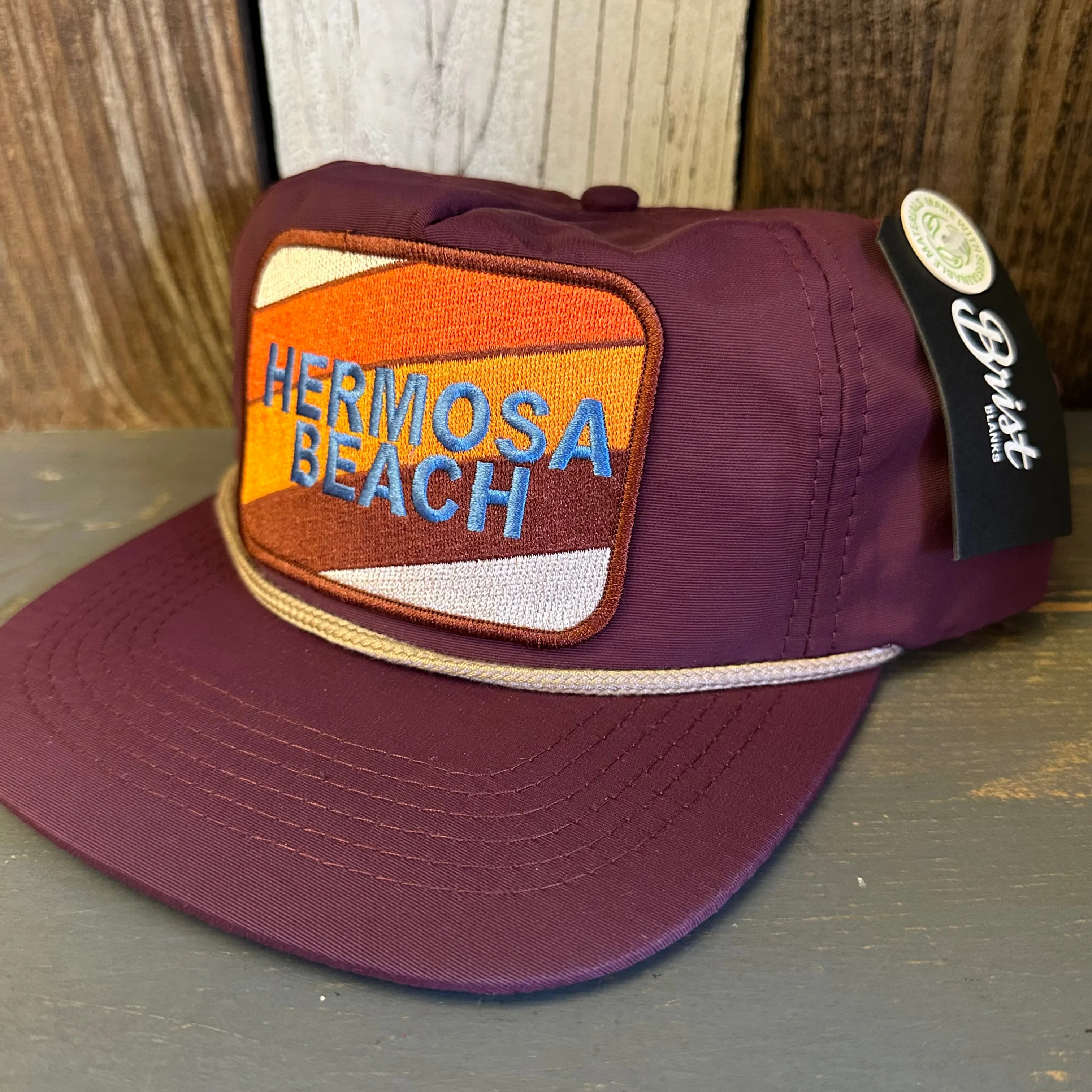 Hermosa Beach GOLF CARTS & YOGA PANTS - 5 Panel Nylon Hat - Eggplant