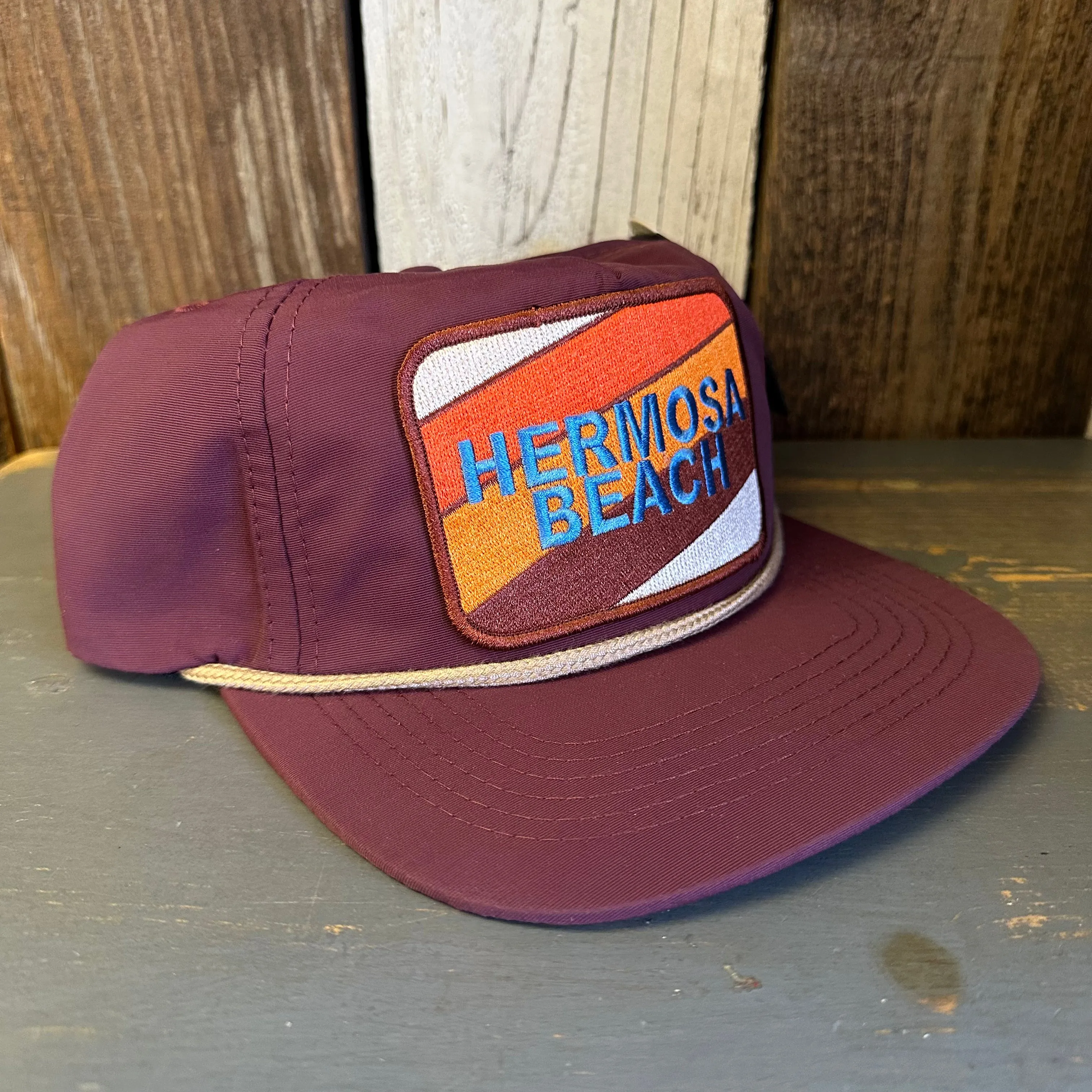 Hermosa Beach GOLF CARTS & YOGA PANTS - 5 Panel Nylon Hat - Eggplant