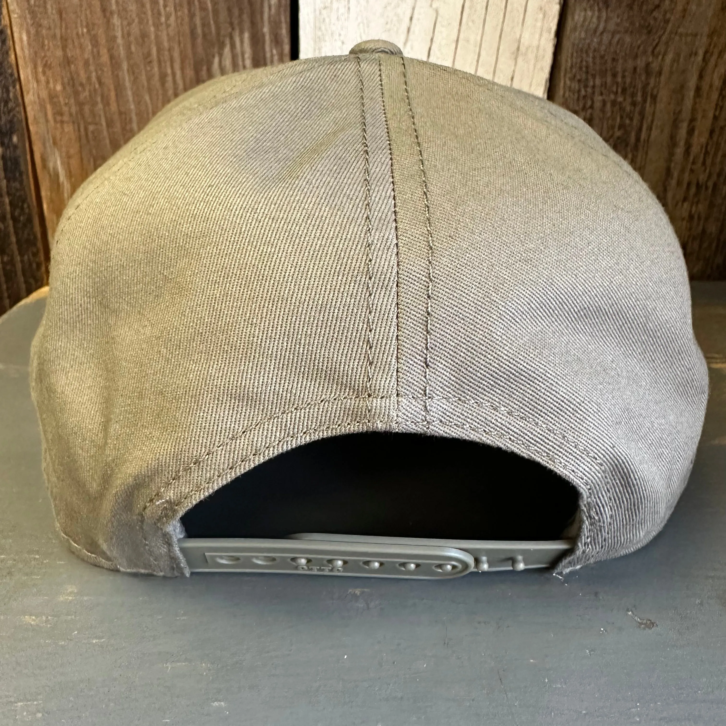 Hermosa Beach GOLF CARTS & YOGA PANTS 7 Panel Snapback Hat - Olive Green