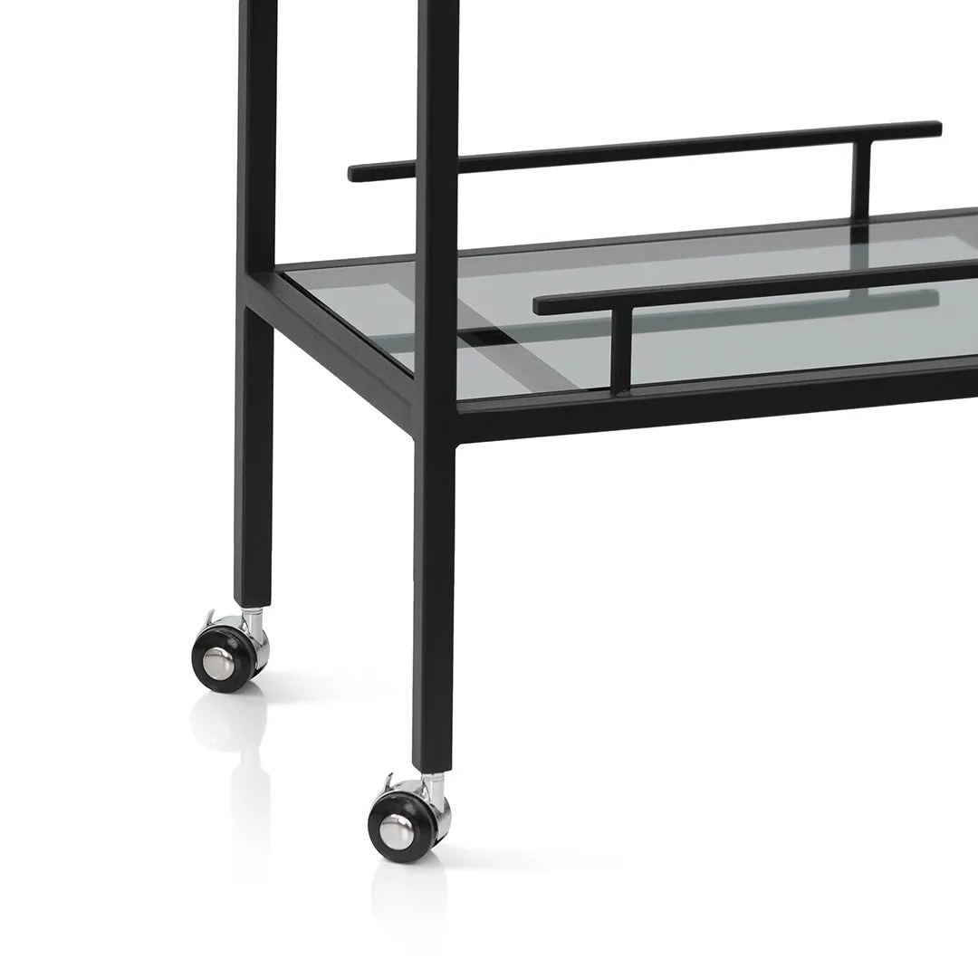 Luigi Glass Bar Cart - Black