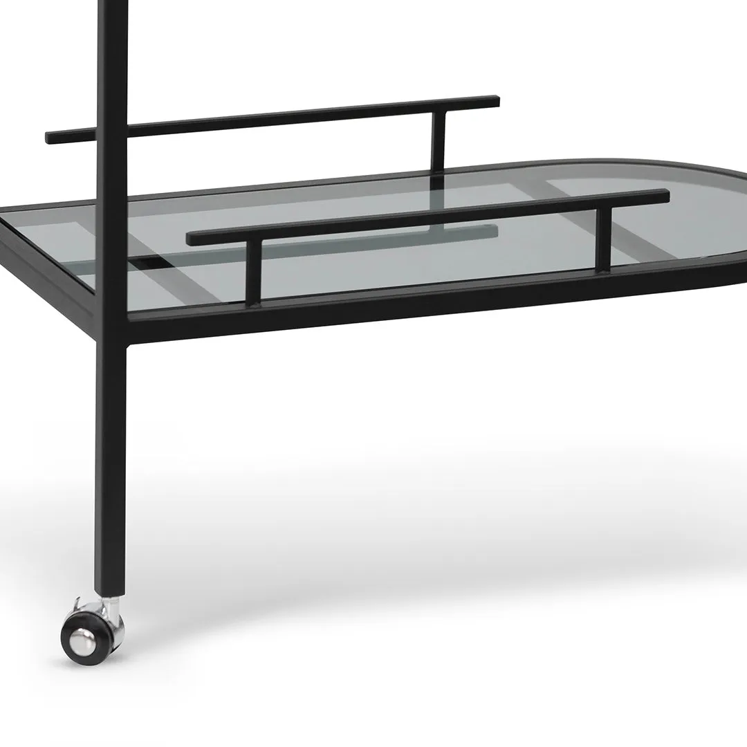Luigi Glass Bar Cart - Black
