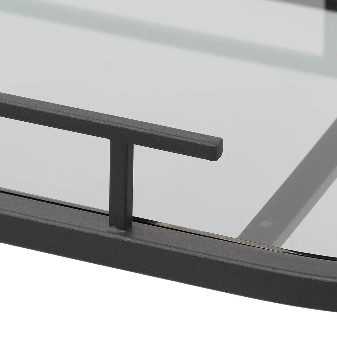 Luigi Glass Bar Cart - Black