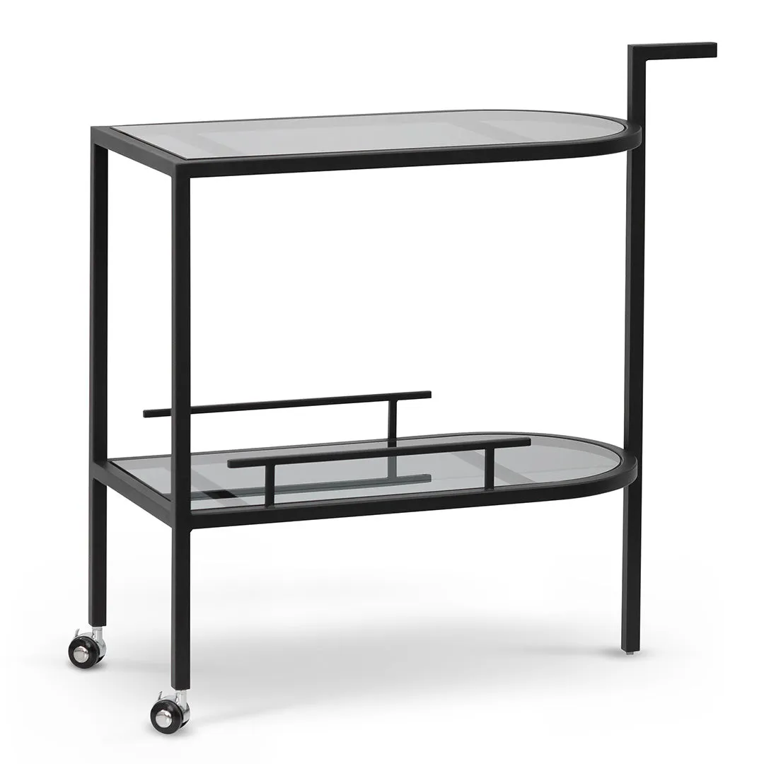 Luigi Glass Bar Cart - Black