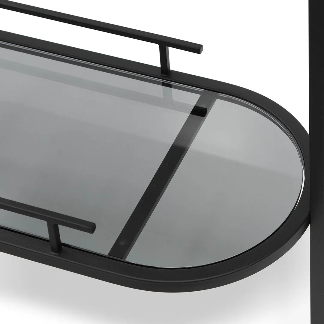 Luigi Glass Bar Cart - Black