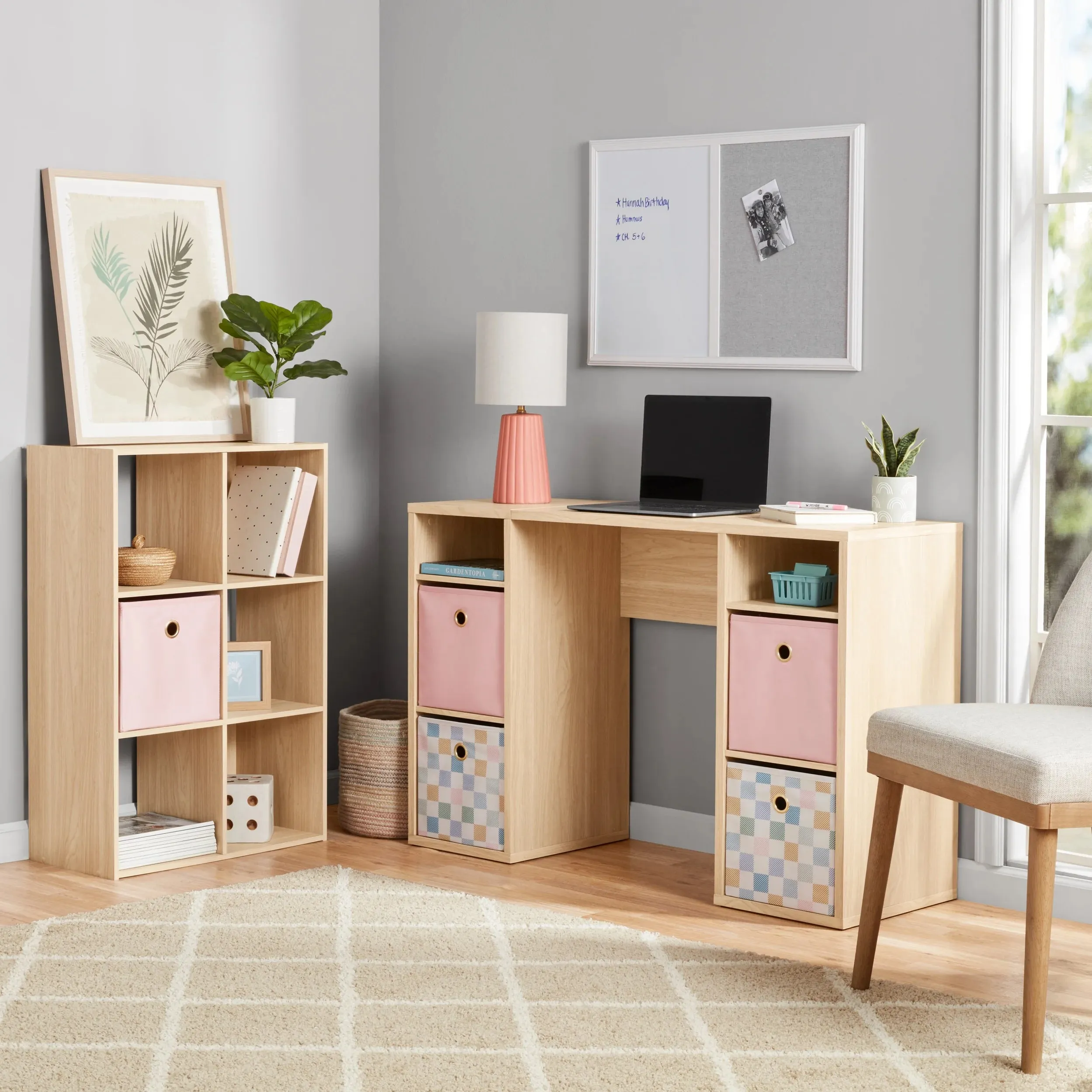 Mainstays 11" 6-Cube Storage Organizer, Spring Pine