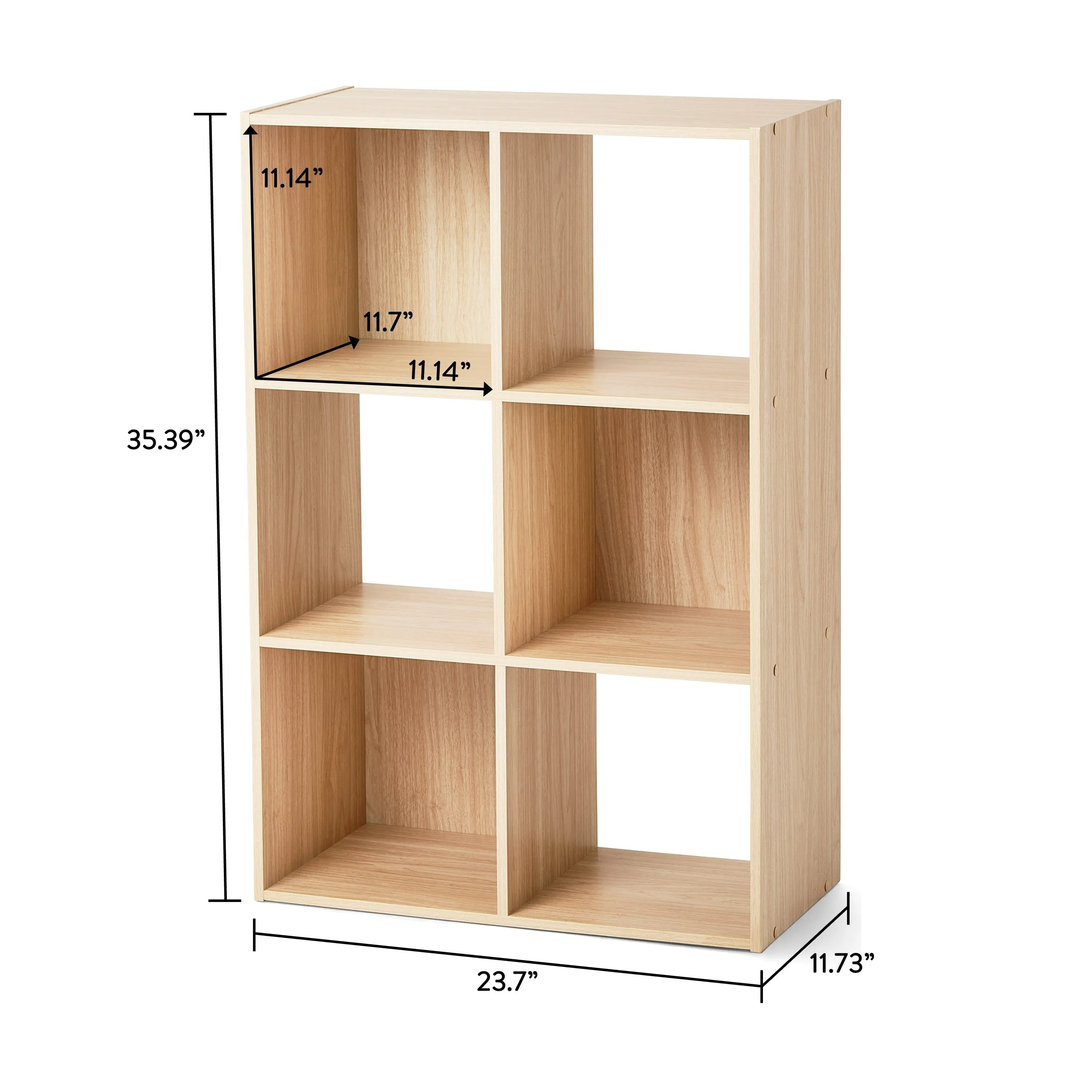 Mainstays 11" 6-Cube Storage Organizer, Spring Pine
