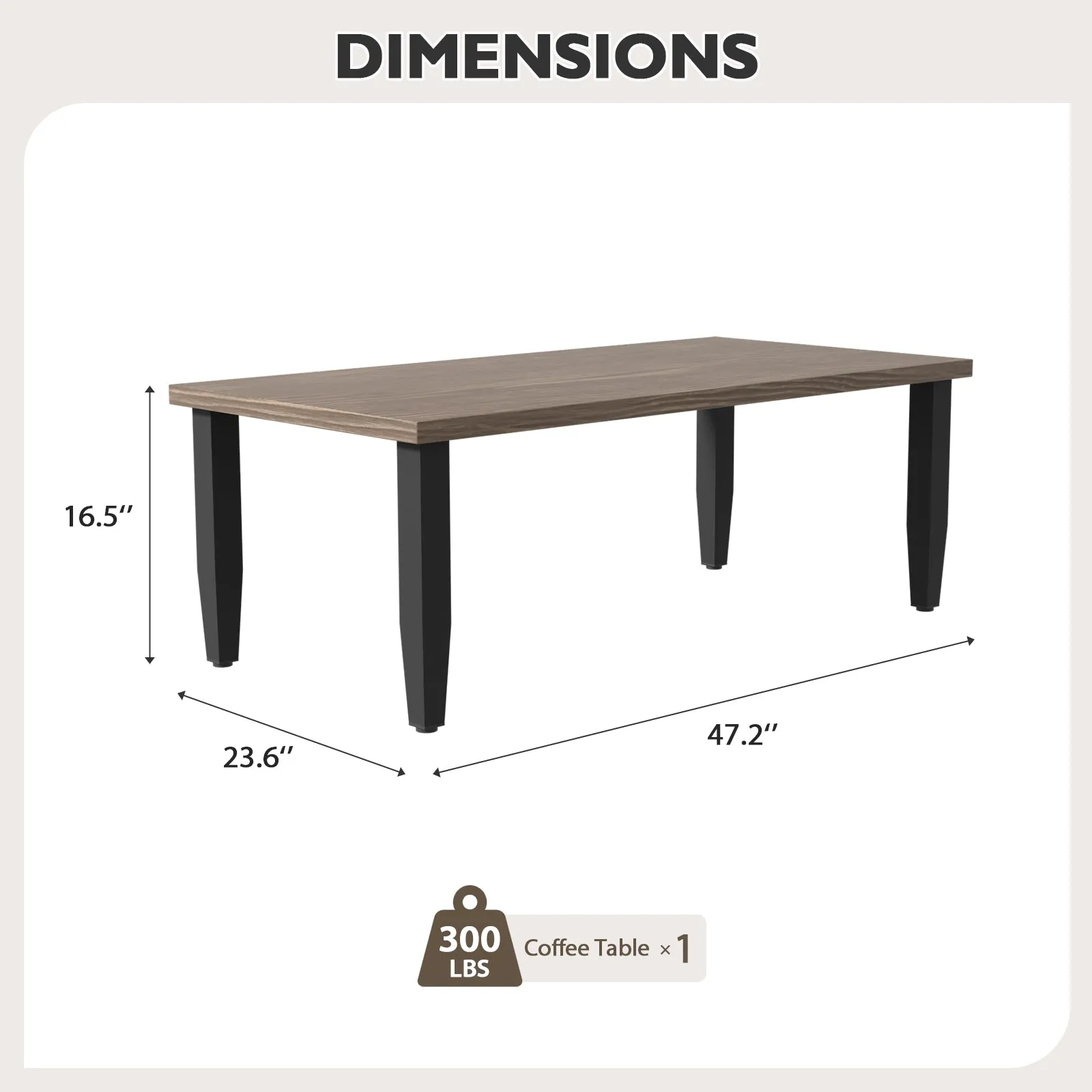 Modern Wicker Outdoor Modern Rectangle Small Patio Table, Wood Grain Top
