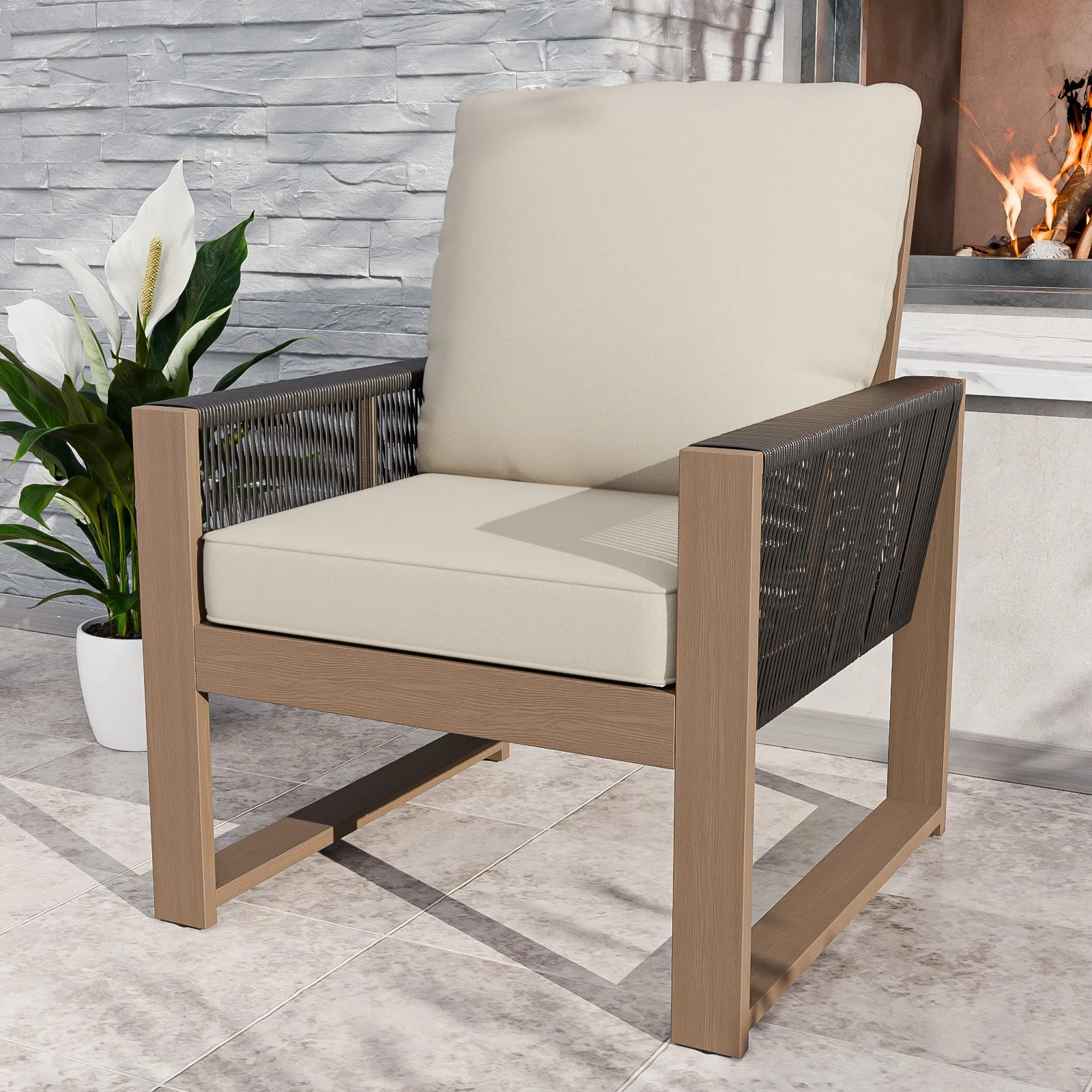 Natural Cedar Patio Furniture, Cedar Chair, 1 Piece