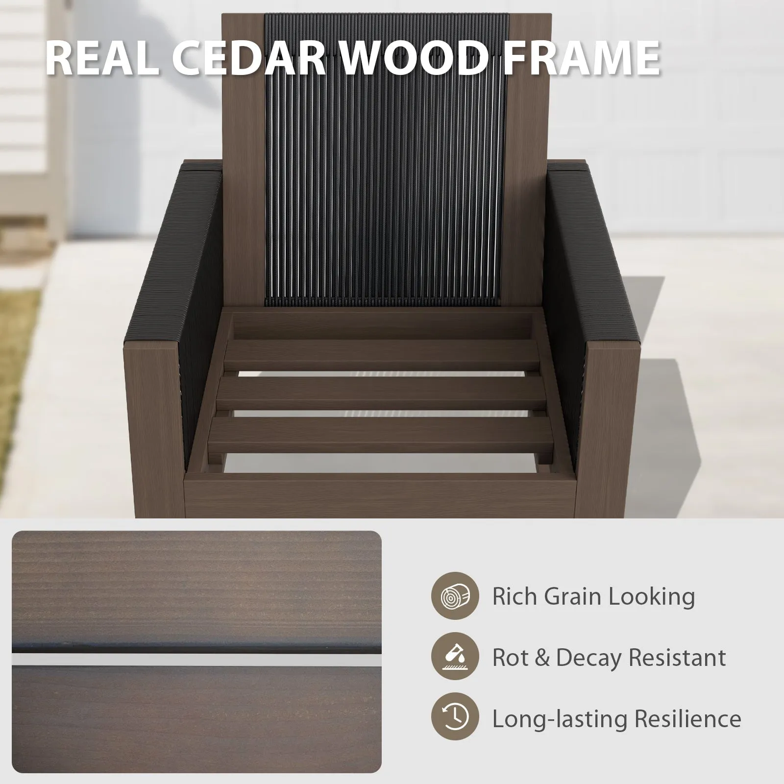 Natural Cedar Patio Furniture, Cedar Chair, 1 Piece