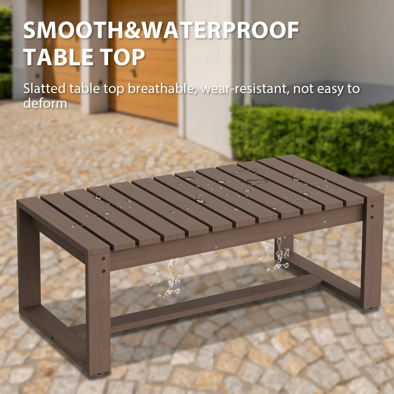 Natural Rectangular Coffee Cedar Wood Table