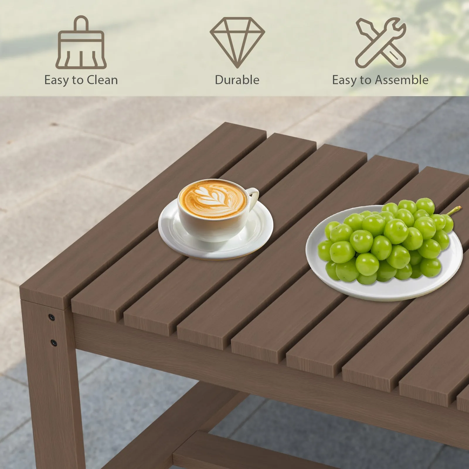 Natural Rectangular Coffee Cedar Wood Table