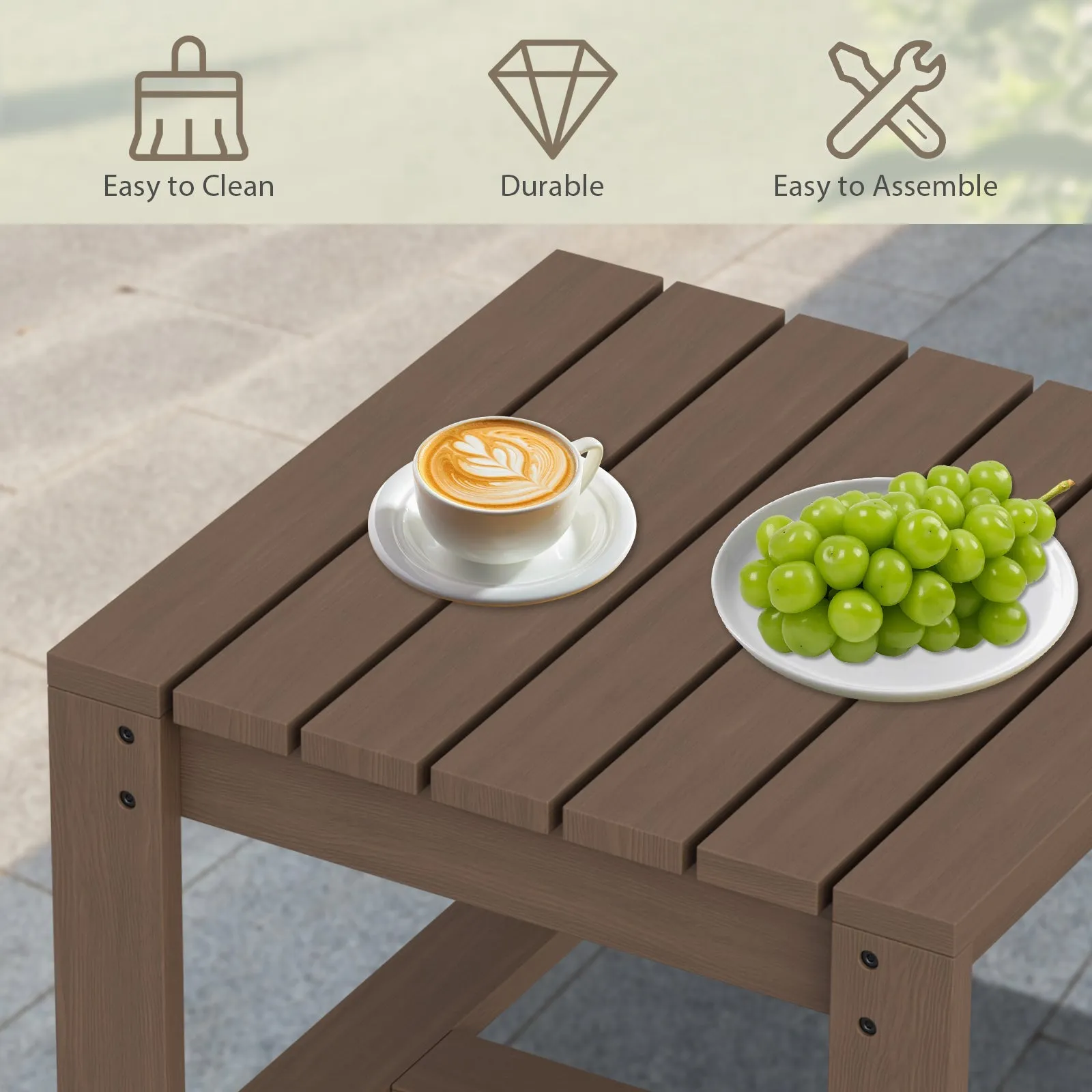Natural Square Cedar Wood Table