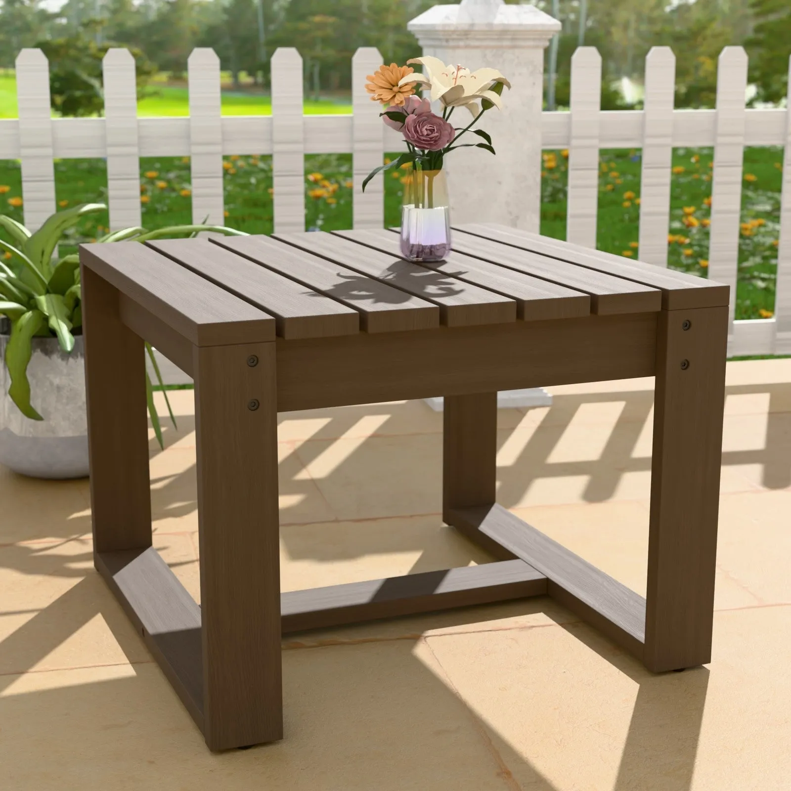 Natural Square Cedar Wood Table