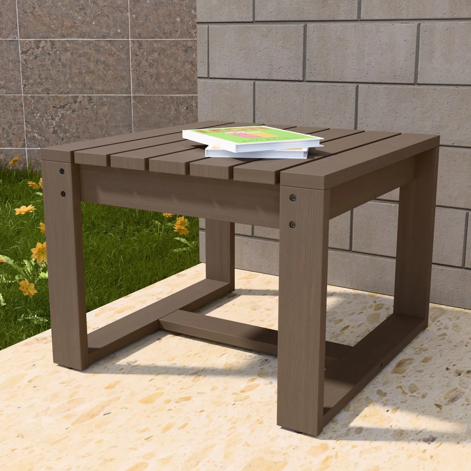 Natural Square Cedar Wood Table