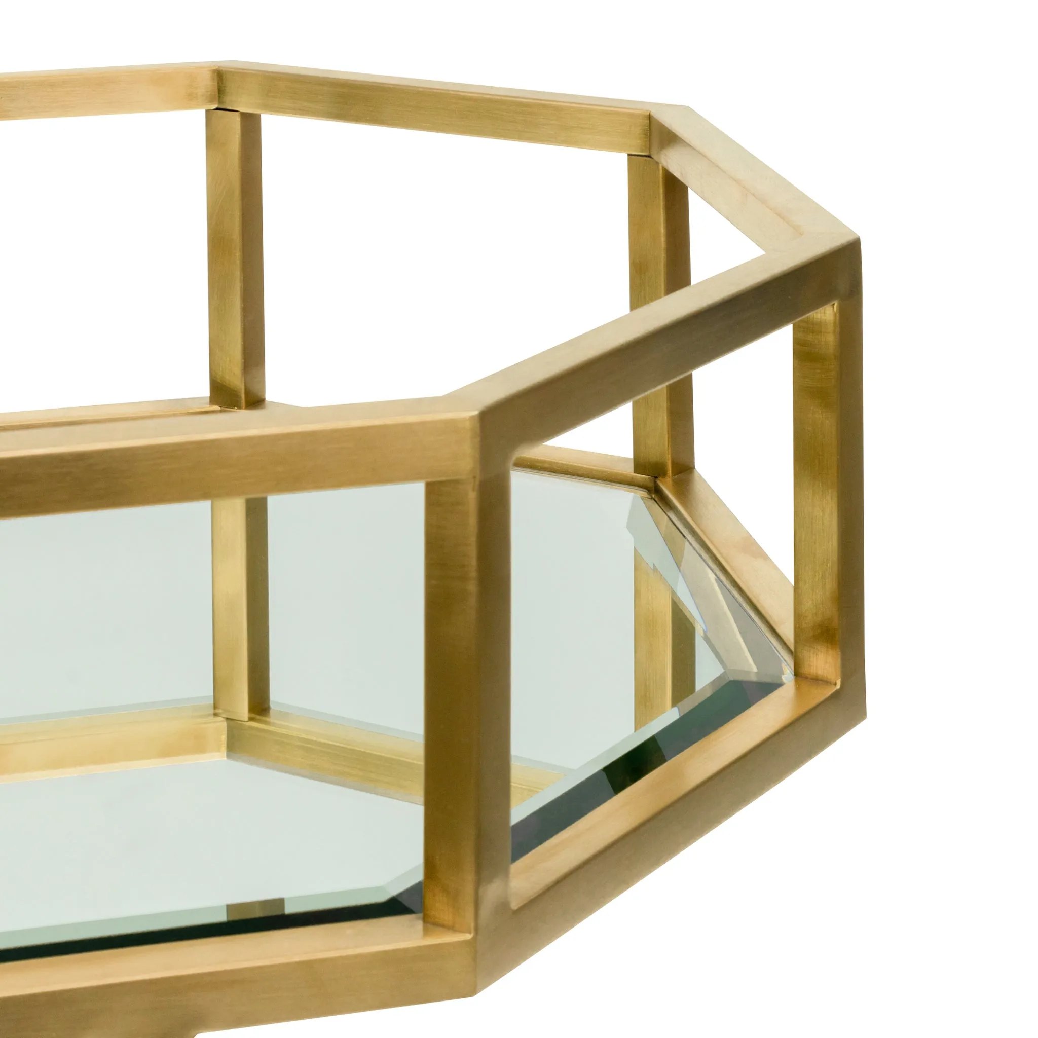 Reggie Bar Cart - Mirror and Gold Base