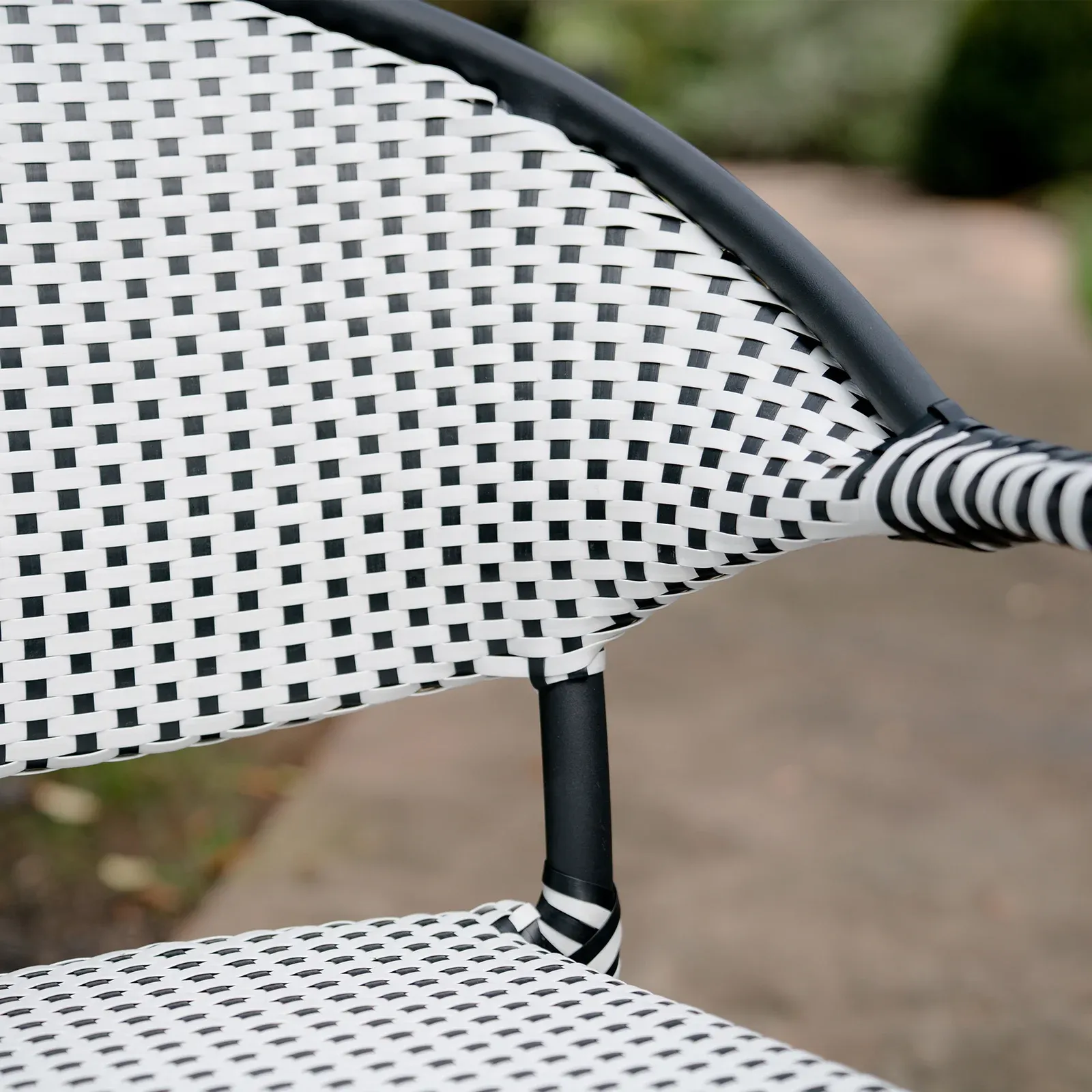 Shore Outdoor Patio Seating Set 2 Chairs and 1 Table Set (Black   White)
