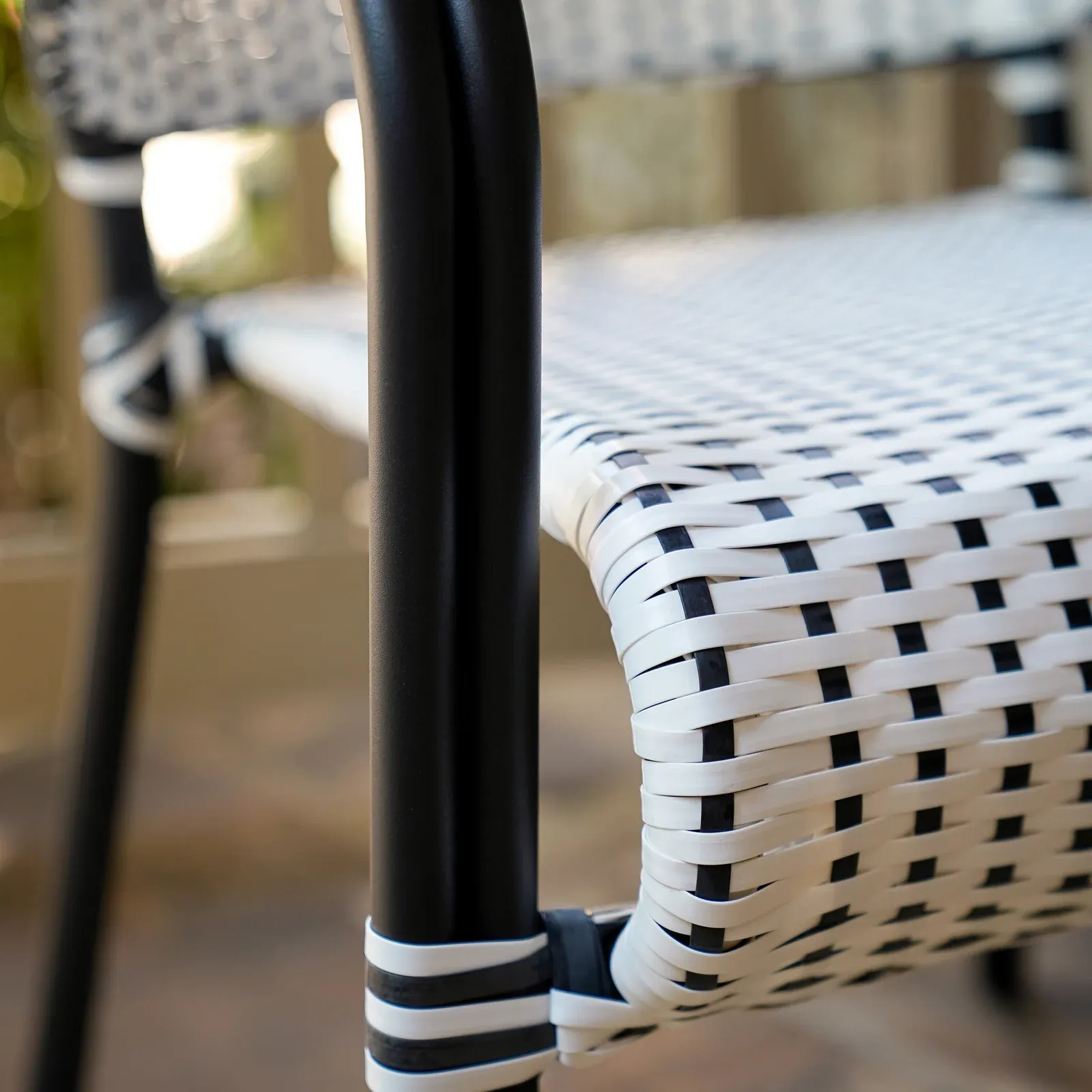 Shore Outdoor Patio Seating Set 2 Chairs and 1 Table Set (Black   White)