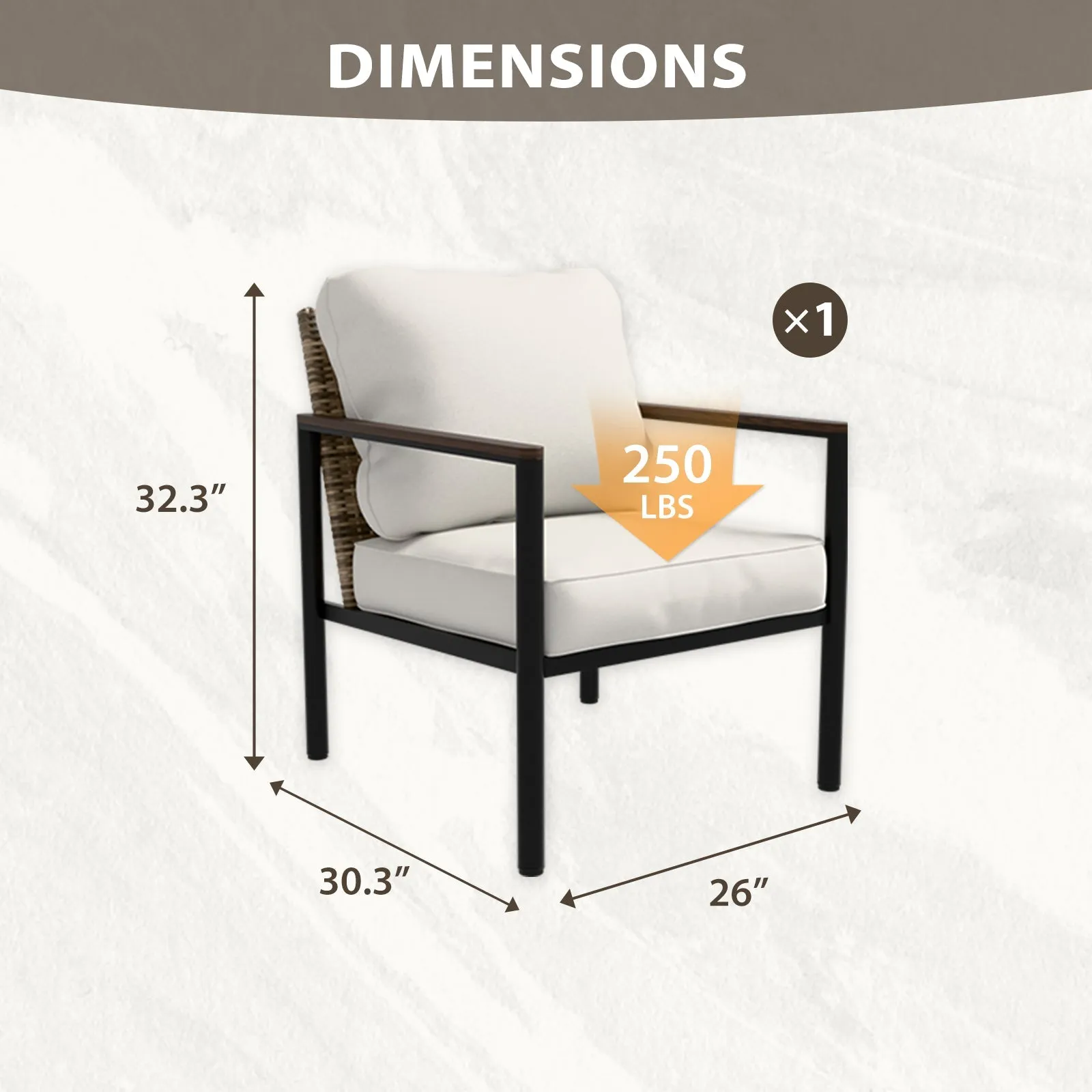 Sunset Dune Outdoor Patio Furniture Chair