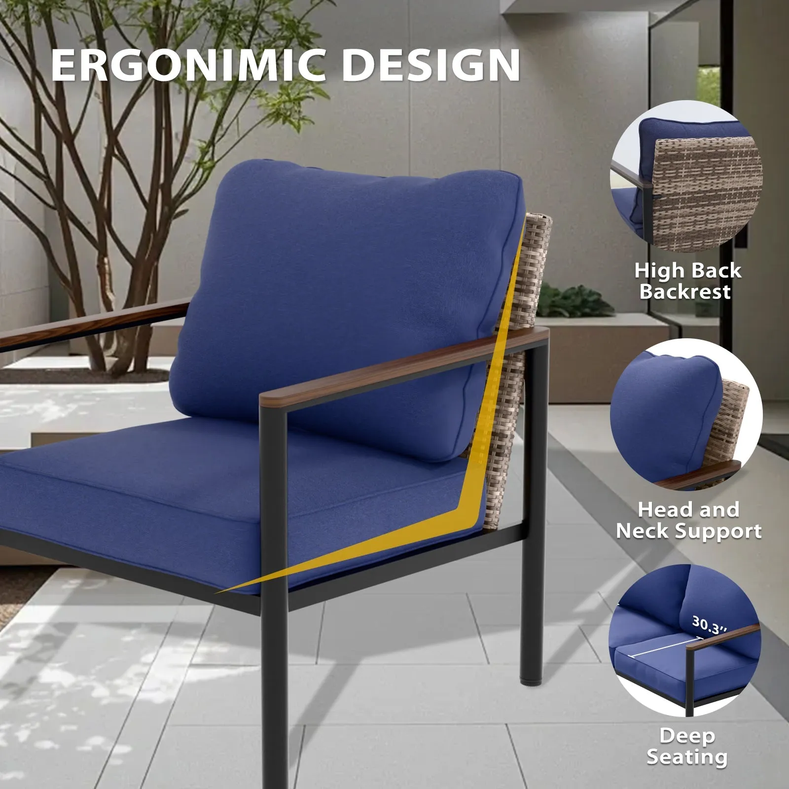 Sunset Dune Outdoor Patio Furniture Chair