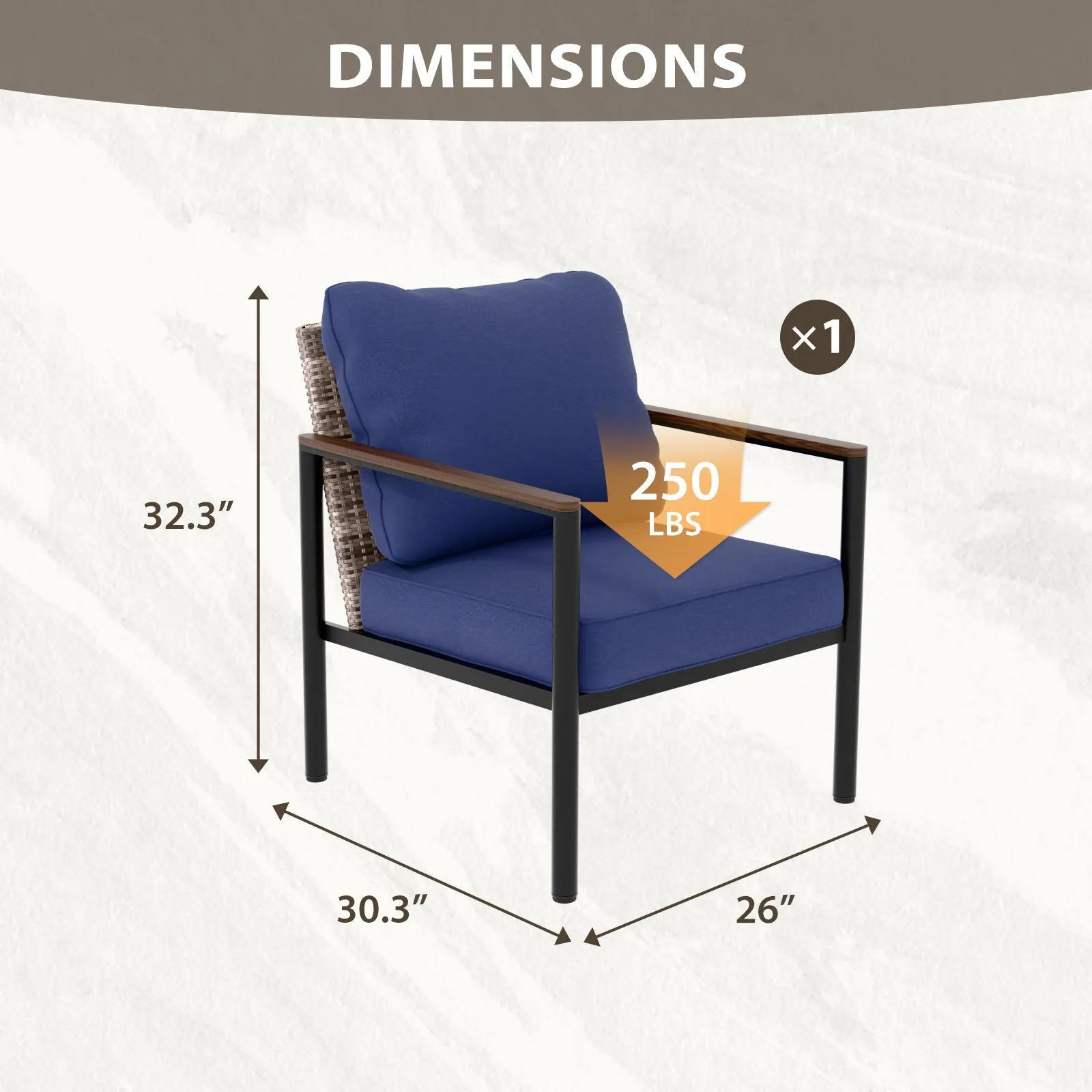 Sunset Dune Outdoor Patio Furniture Chair
