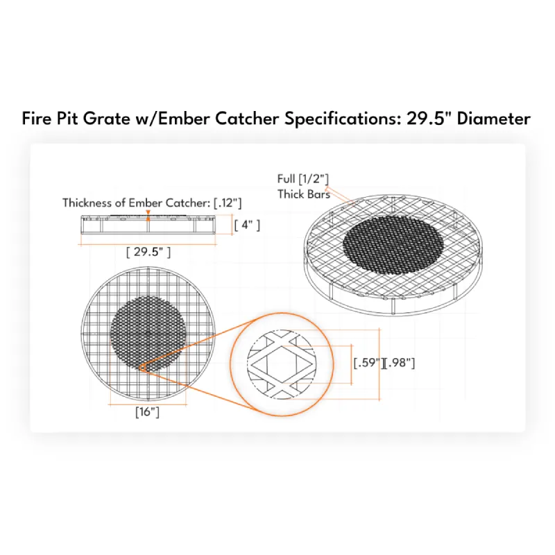 Walden Original Fire Pit Grate w/ Ember Catcher