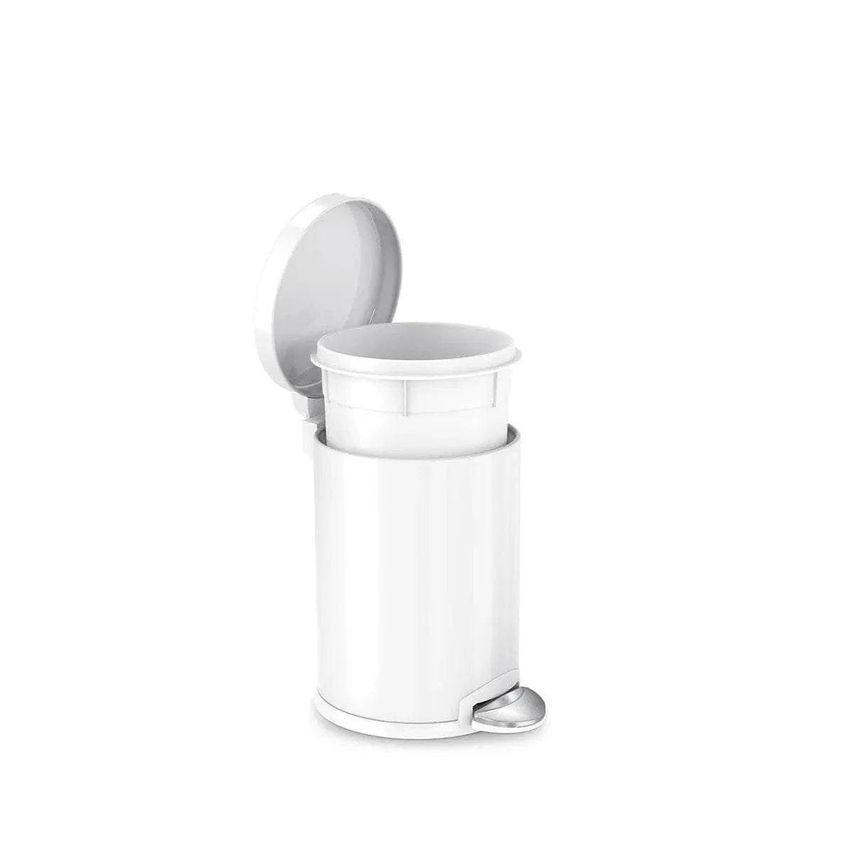 White Pedal Bin - 4.5L
