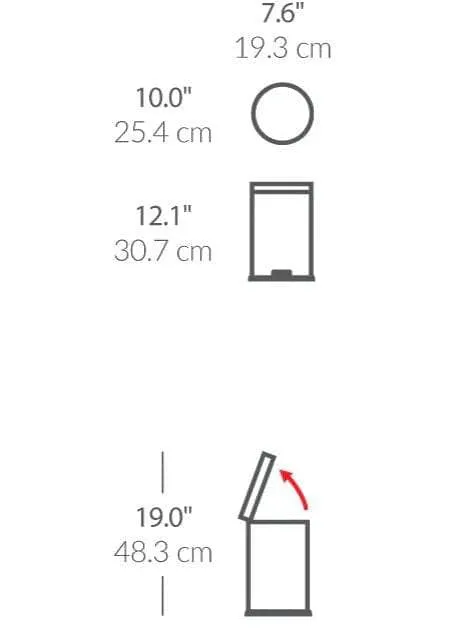 White Pedal Bin - 4.5L