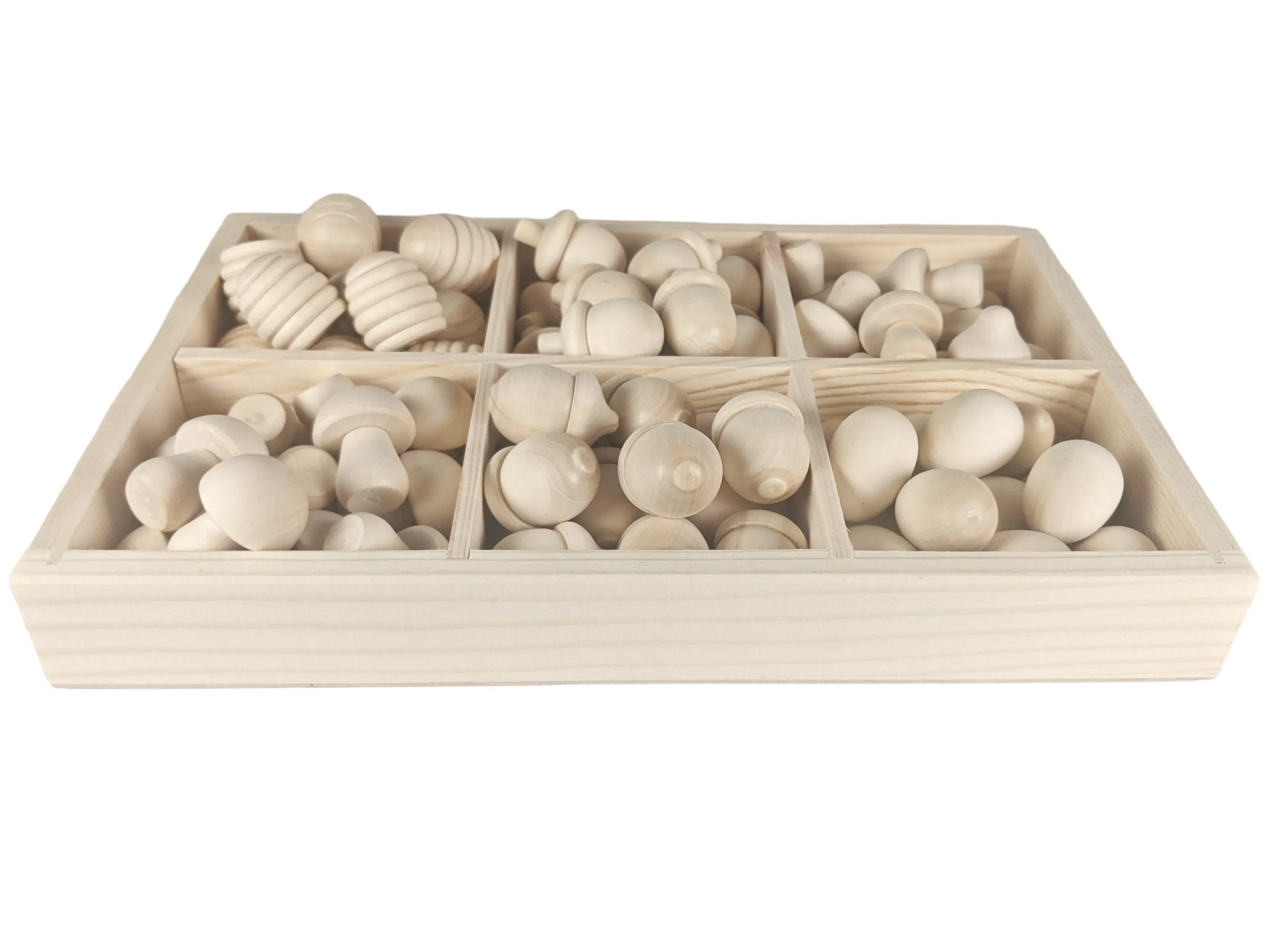 Wooden Shelf Display / Tray with 6 Compartments